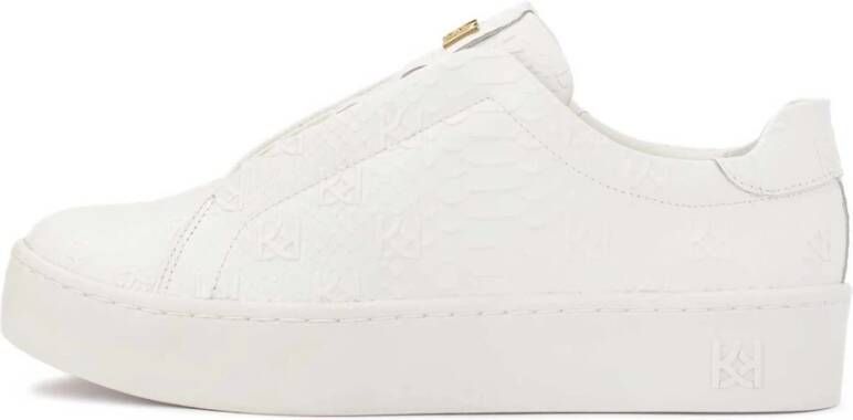 Kazar Witte sneakers met reliëf monogrammen White Dames