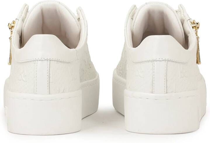 Kazar Witte sneakers met reliëfpatroon en ritssluiting White Dames