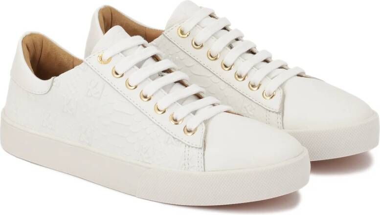 Kazar Witte sneakers met reliëfpatroon White Dames