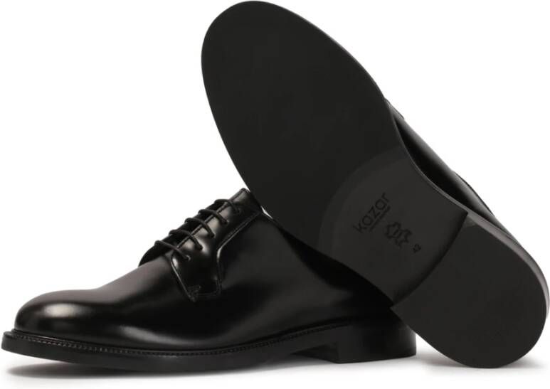 Kazar Zakelijke zwarte leren halfschoenen Black Heren