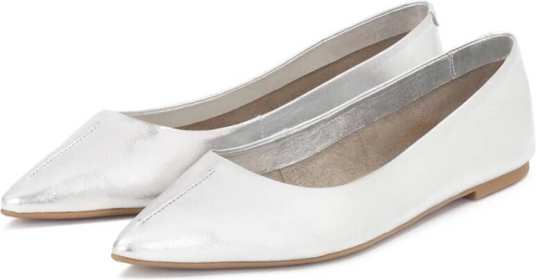 Kazar Zilveren Ballerina met Stiksels Gray Dames