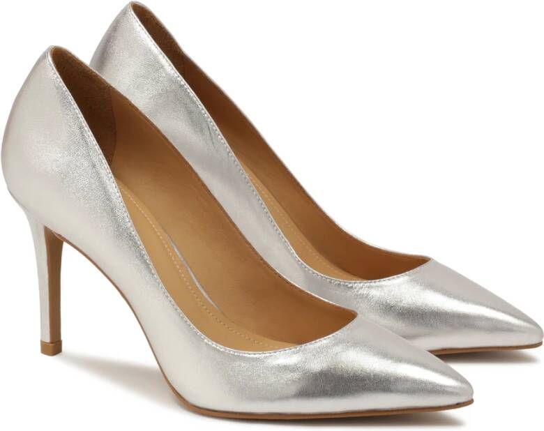 Kazar Zilveren leren minimalistische pumps Gray Dames