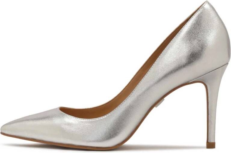 Kazar Zilveren leren minimalistische pumps Gray Dames