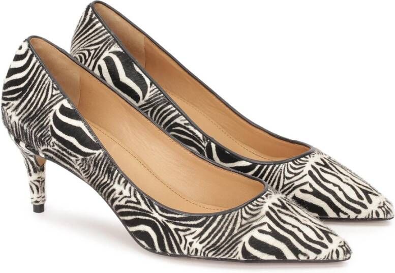 Kazar Zwart en wit zebra patroon pumps Black Dames