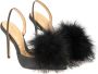 Kazar Zwarte avondslingback-pumps met veren Black Dames - Thumbnail 2