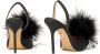 Kazar Zwarte avondslingback-pumps met veren Black Dames - Thumbnail 6