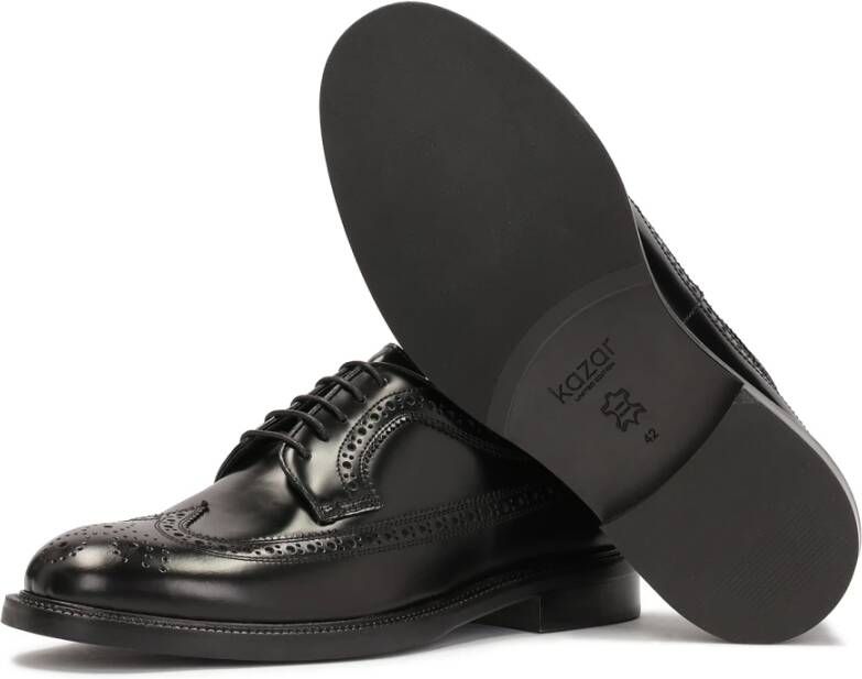 Kazar Zwarte brogues op een leren zool Black Heren