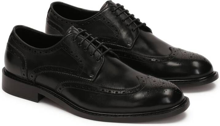 Kazar Zwarte elegante brogue-stijl halfschoenen Black Heren