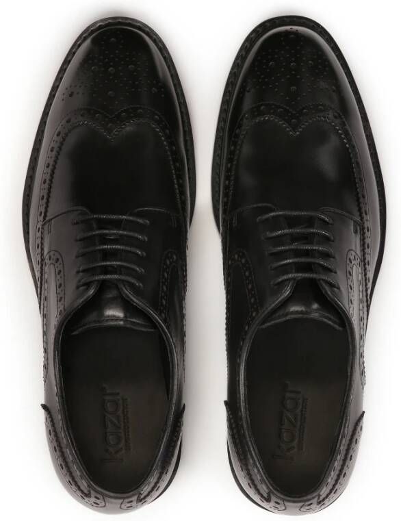 Kazar Zwarte elegante brogue-stijl halfschoenen Black Heren