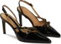 Kazar Zwarte gelakte pumps met open hakken Black Dames - Thumbnail 2