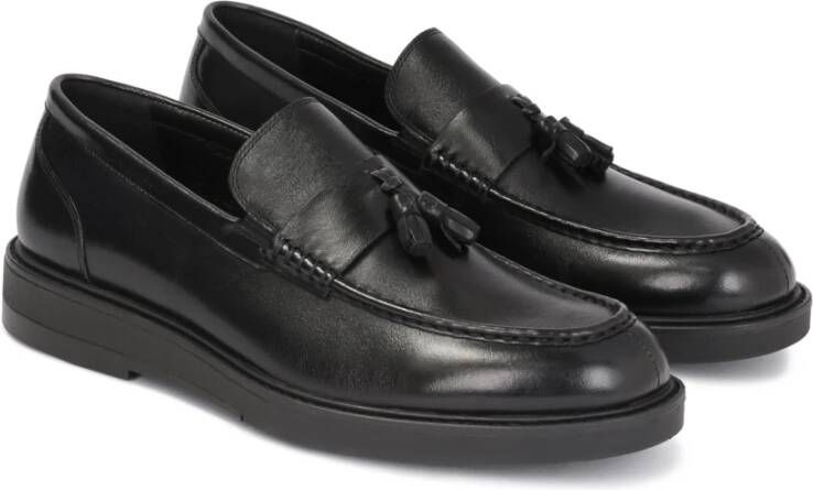 Kazar Zwarte gladleren casual schoenen voor heren Black Heren