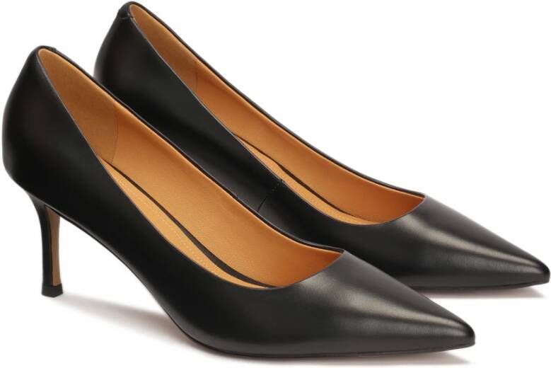 Kazar Zwarte gladleren pumps met lage hak Black Dames