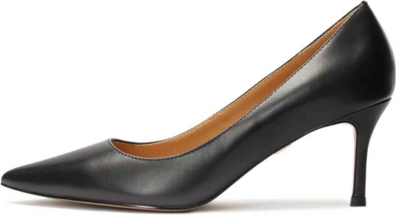 Kazar Zwarte gladleren pumps met lage hak Black Dames