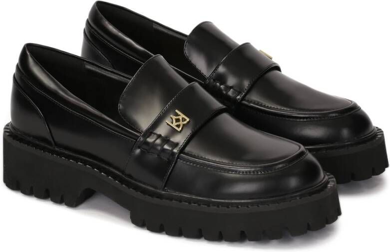 Kazar Zwarte graanleren halfschoenen Black Dames