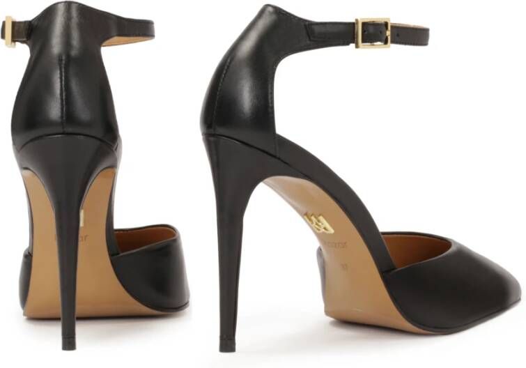 Kazar Zwarte halfopen leren pumps Black Dames