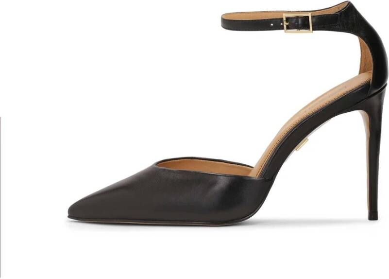 Kazar Zwarte halfopen leren pumps Black Dames