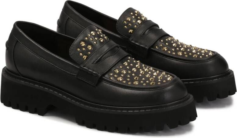 Kazar Zwarte halfschoenen met gouden strass Black Dames