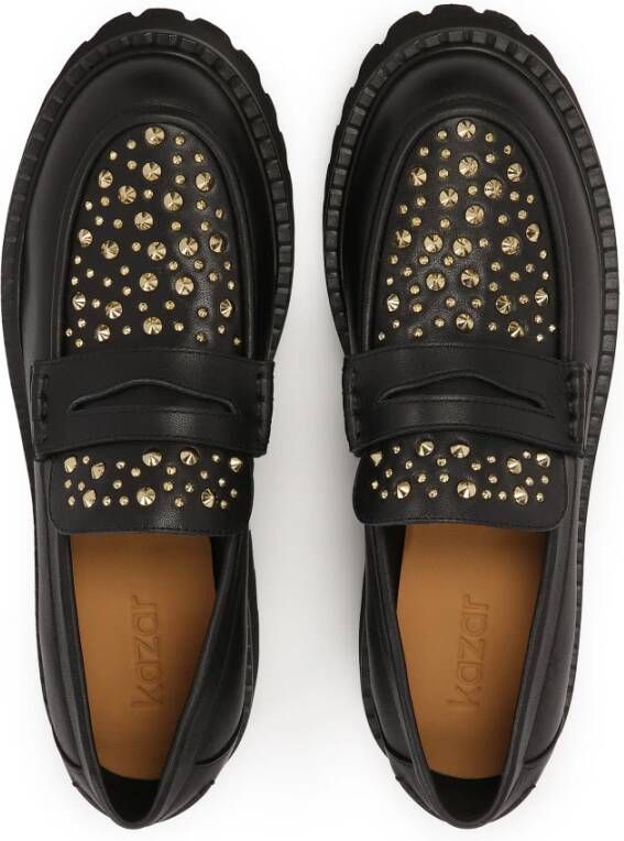 Kazar Zwarte halfschoenen met gouden strass Black Dames