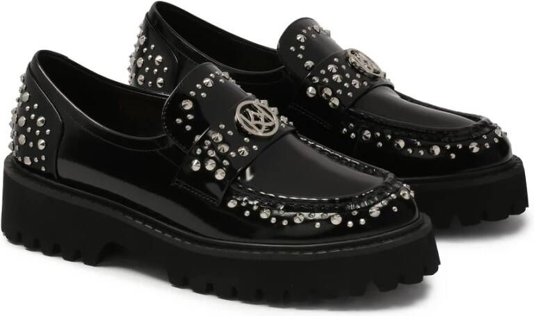 Kazar Zwarte halfschoenen met metalen klinknagels Black Dames