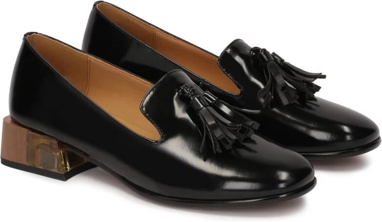 Kazar Zwarte halfschoenen met versierde hak Black Dames