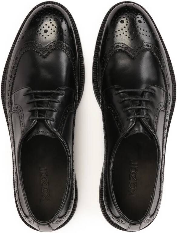 Kazar Zwarte heren brogue halfschoenen Black Heren