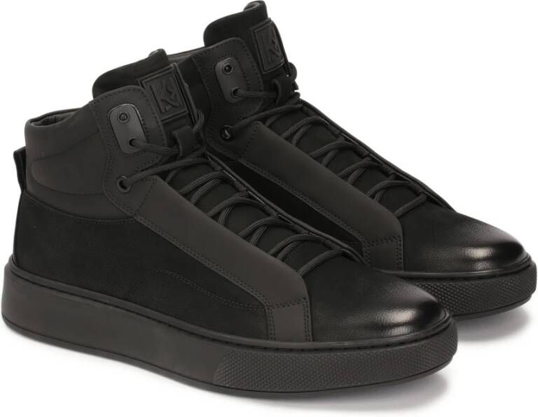 Kazar Zwarte herensneakers met hoge schacht Black Heren