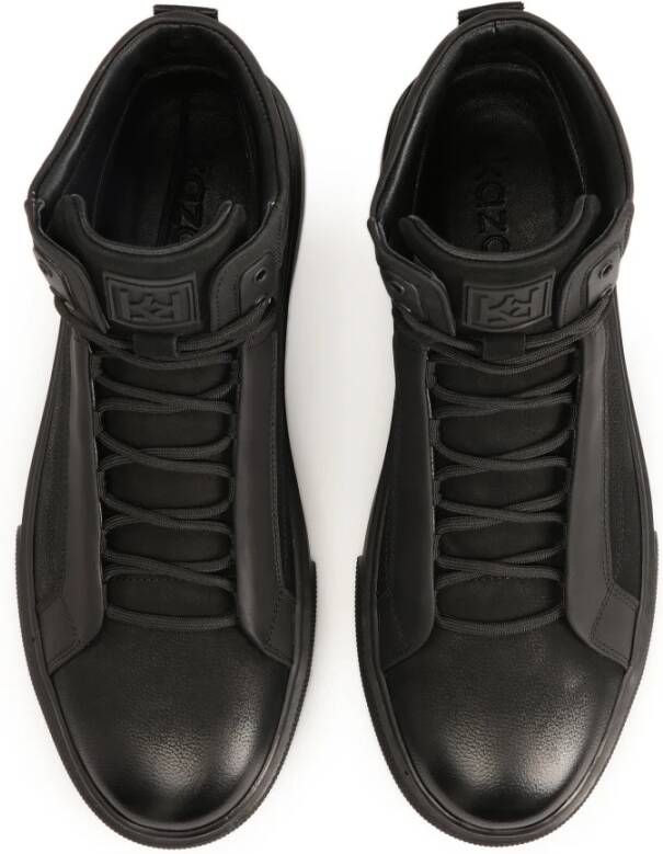 Kazar Zwarte herensneakers met hoge schacht Black Heren