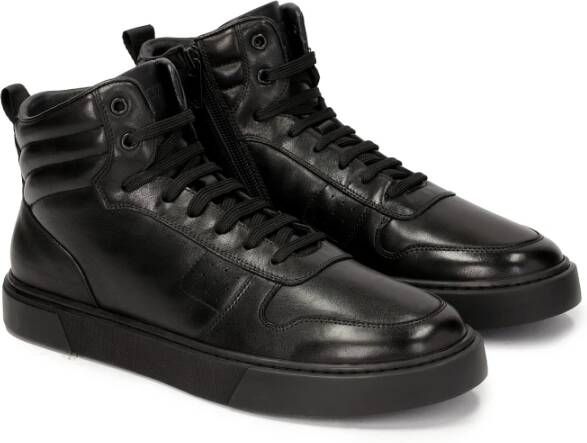 Kazar Zwarte herensneakers met perforaties Black Heren