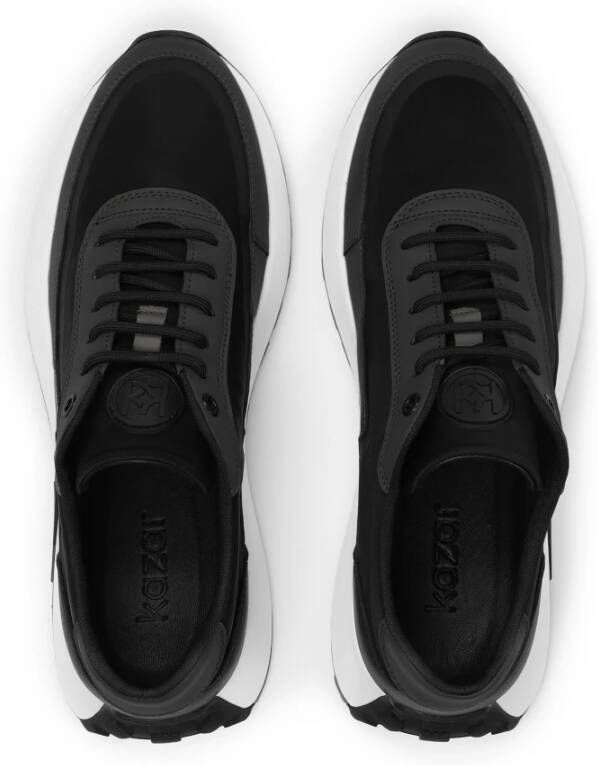 Kazar Zwarte herensneakers op een comfortabele zool Black Heren