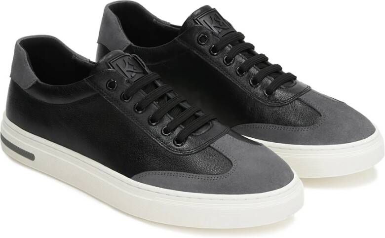 Kazar Zwarte herensneakers op een witte zool Black Heren