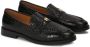 Kazar Zwarte klassieke reliëflederen loafers Black Dames - Thumbnail 2