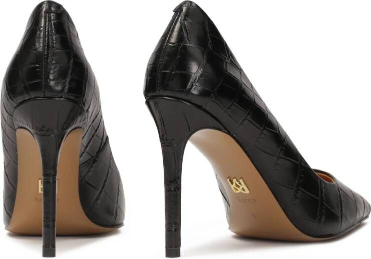 Kazar Zwarte klassieke stiletto's in krokuspatroon Black Dames