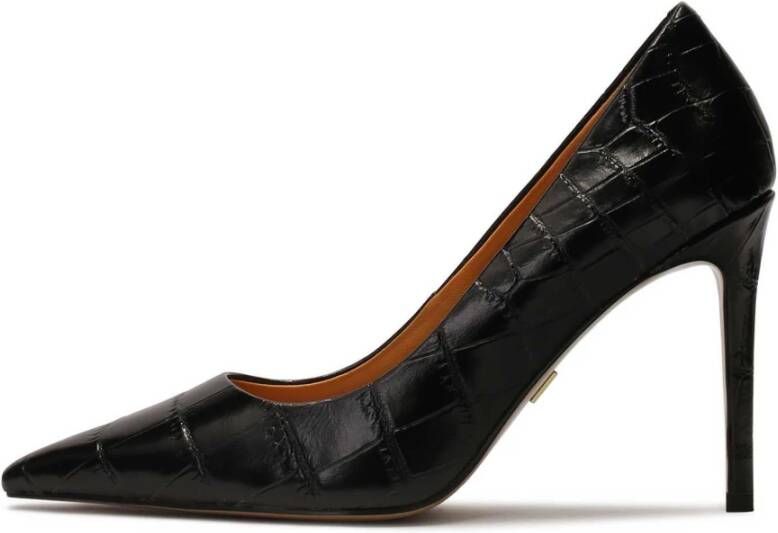 Kazar Zwarte klassieke stiletto's in krokuspatroon Black Dames