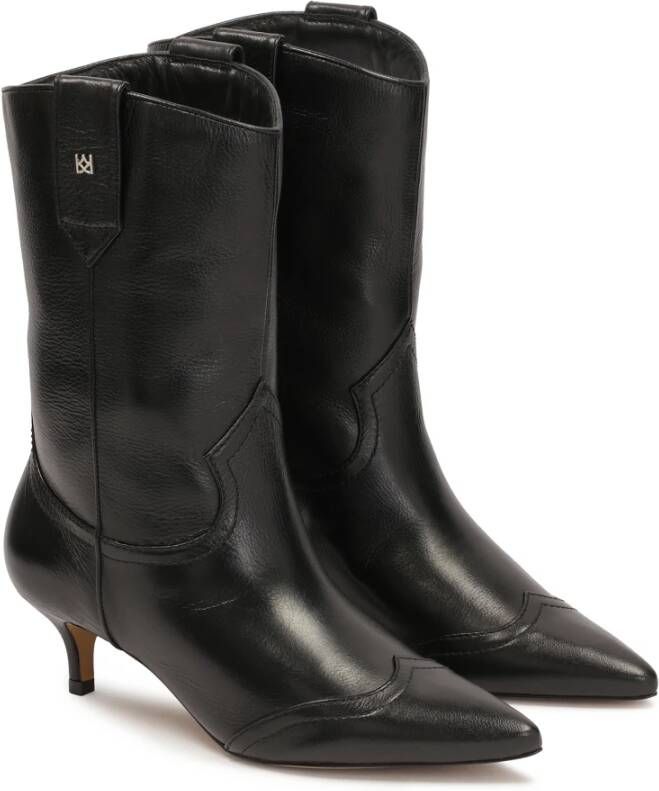 Kazar Zwarte laarzen met afgeronde bovenkant in cowboy-stijl Black Dames