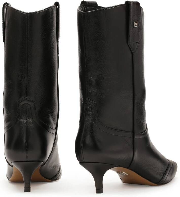 Kazar Zwarte laarzen met afgeronde bovenkant in cowboy-stijl Black Dames