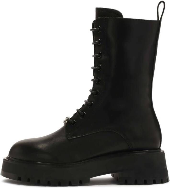 Kazar Zwarte laarzen met hoge schacht in militaire stijl Black Dames