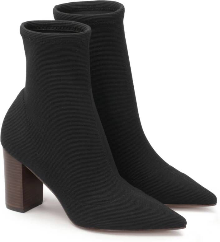 Kazar Zwarte laarzen met slip-on elastisch bovendeel Black Dames