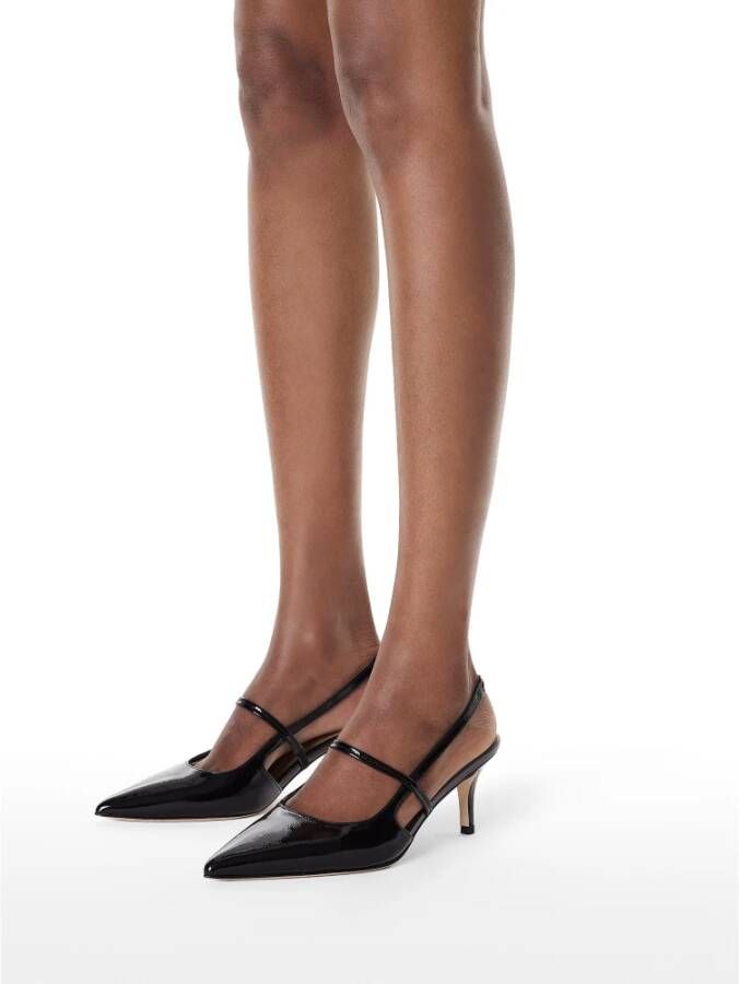 Kazar Zwarte Lakleren Pumps Open Hiel Black Dames