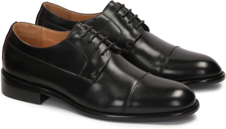 Kazar Zwarte leren derby schoenen met neuskappen Black Heren