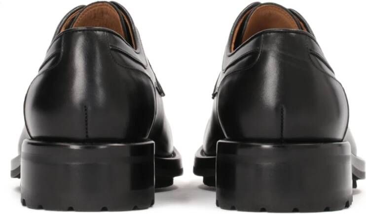 Kazar Zwarte leren derby schoenen met unieke draden Black Heren