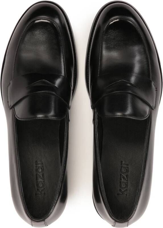 Kazar Zwarte leren heren penny loafers Black Heren