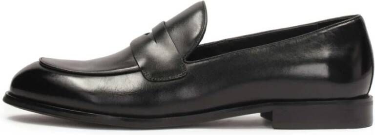 Kazar Zwarte leren heren penny loafers Black Heren