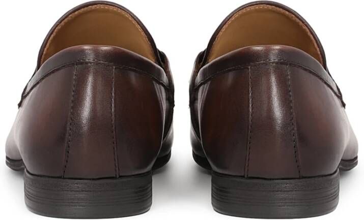 Kazar Zwarte leren loafers voor heren met een metalen klem Brown Heren