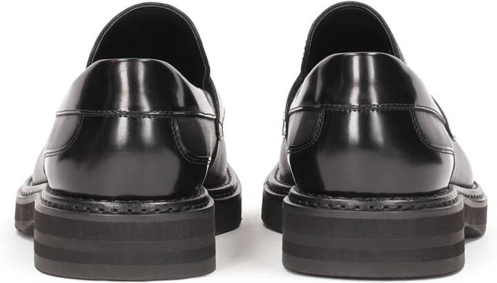 Kazar Zwarte leren loafers voor mannen Black Heren