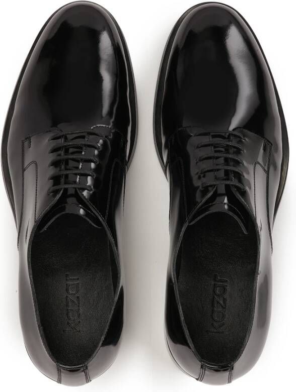 Kazar Zwarte leren minimalistische halfschoenen Black Heren