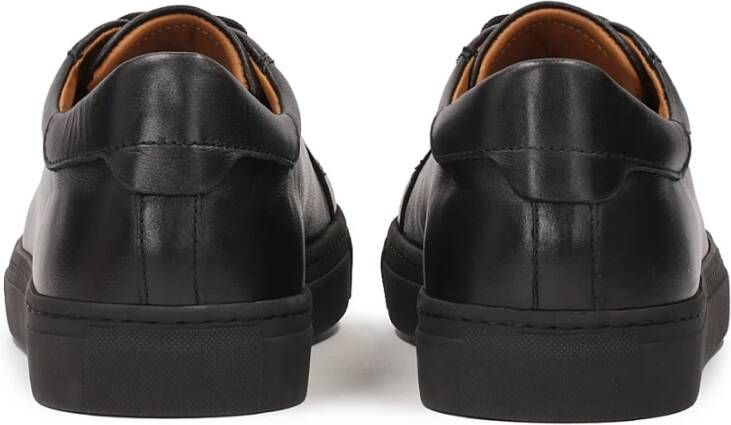 Kazar Zwarte leren minimalistische sneakers Black Heren