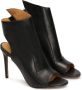 Kazar Zwarte leren peep toe laarzen Black Dames - Thumbnail 2