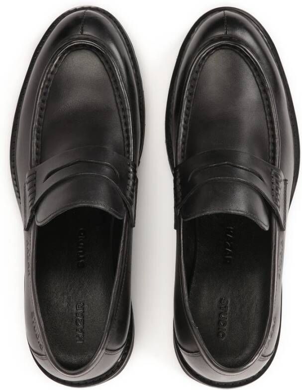 Kazar Zwarte leren Penny Loafers Black Heren