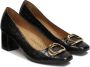 Kazar Zwarte leren pumps met dierenprint Black Dames - Thumbnail 2