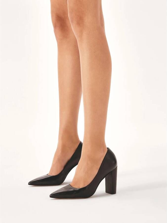 Kazar Zwarte leren pumps met een stabiele hak Black Dames